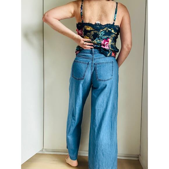 Old Navy Jeans High Rise Drapey Drawcord Denim Lightweight Size 0 Comfort - Picture 4 of 10